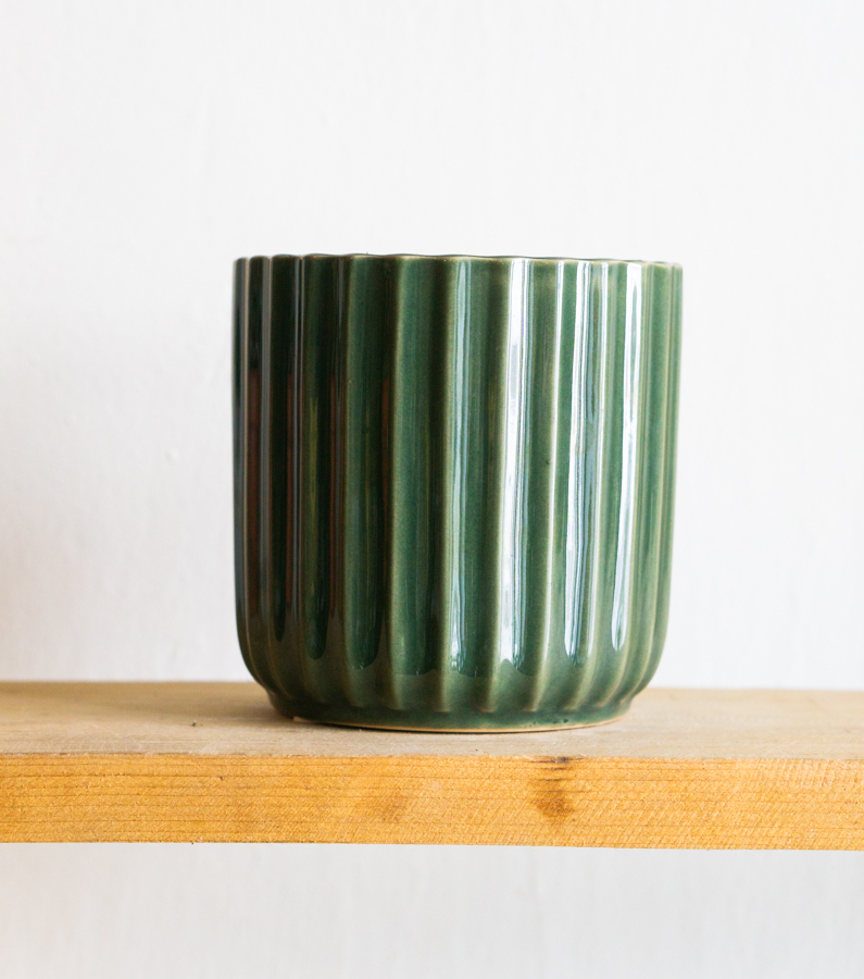 Keramicky kvetinac Akant (Zeleny)